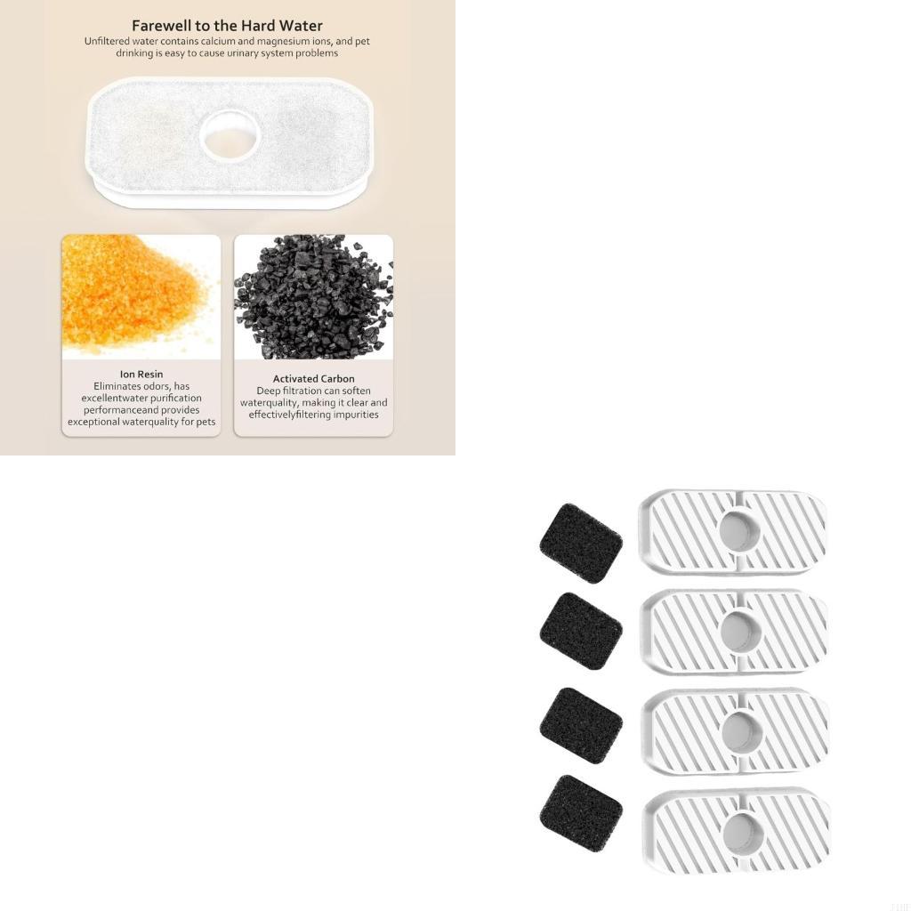 Cat Water Fountain Filter - J1HF Replacement Filters and Sponges for