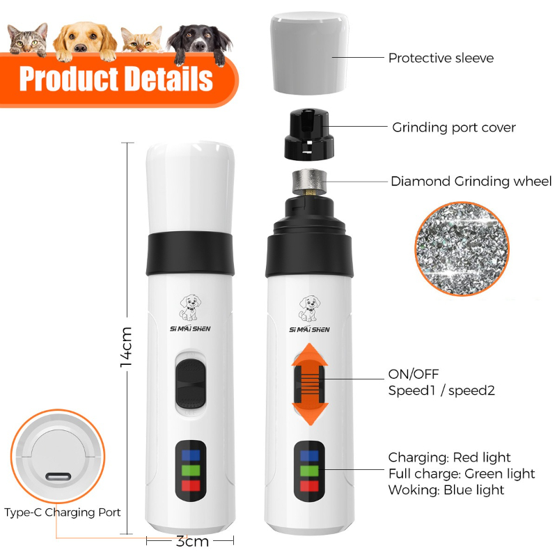 Electric Pet Nail Grinder 2 Sp - Pet Supplies Nail Trim review and price