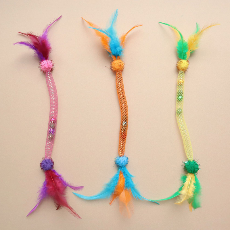 Feather Teasing Cat Stick Elas - Catnip Toys review and price