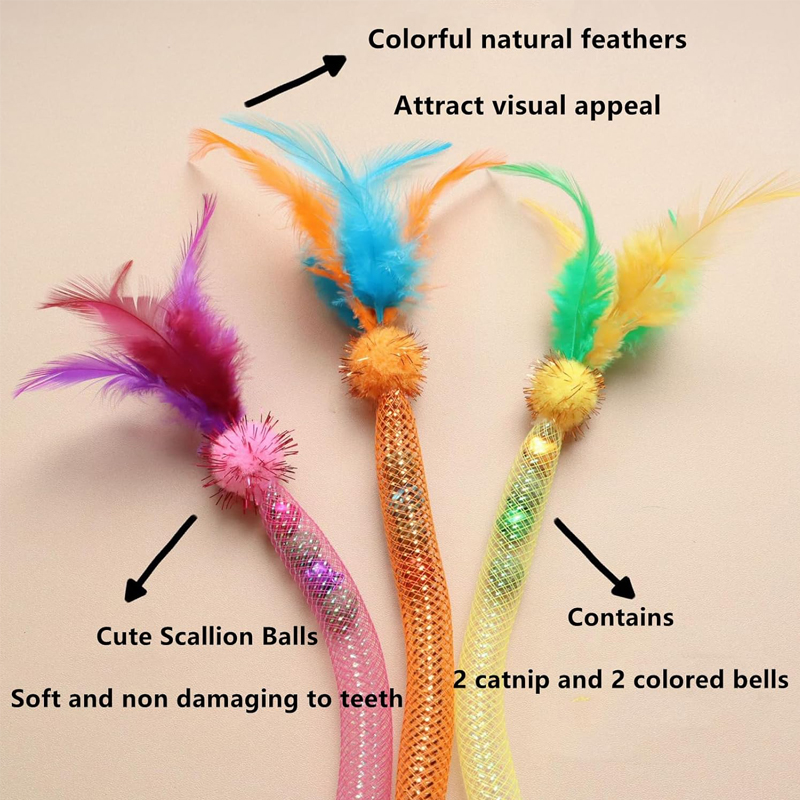 Feather Teasing Cat Stick Elas - Catnip Toys review and price