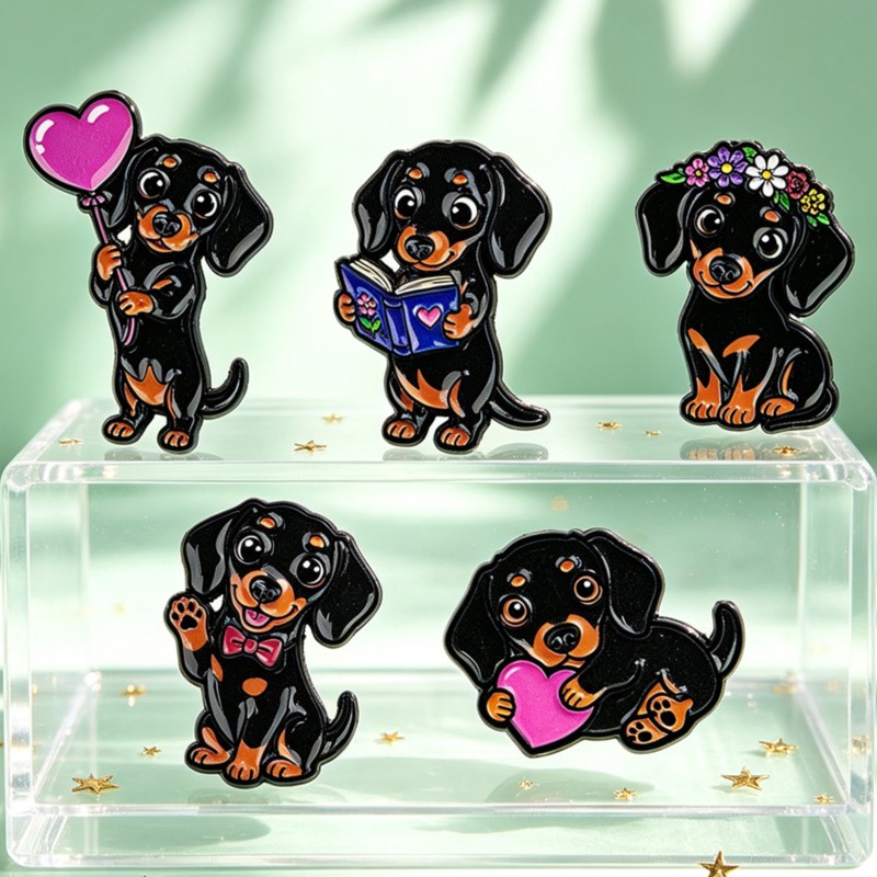 5pcs Cute Dachshund Enamel Pin - Pet Supplies Store review and price
