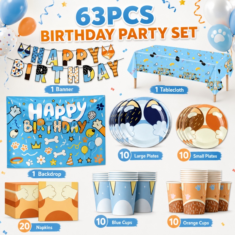 Blue Dog Party Supplies Bundle - Pet Supplies In Bulk review and price